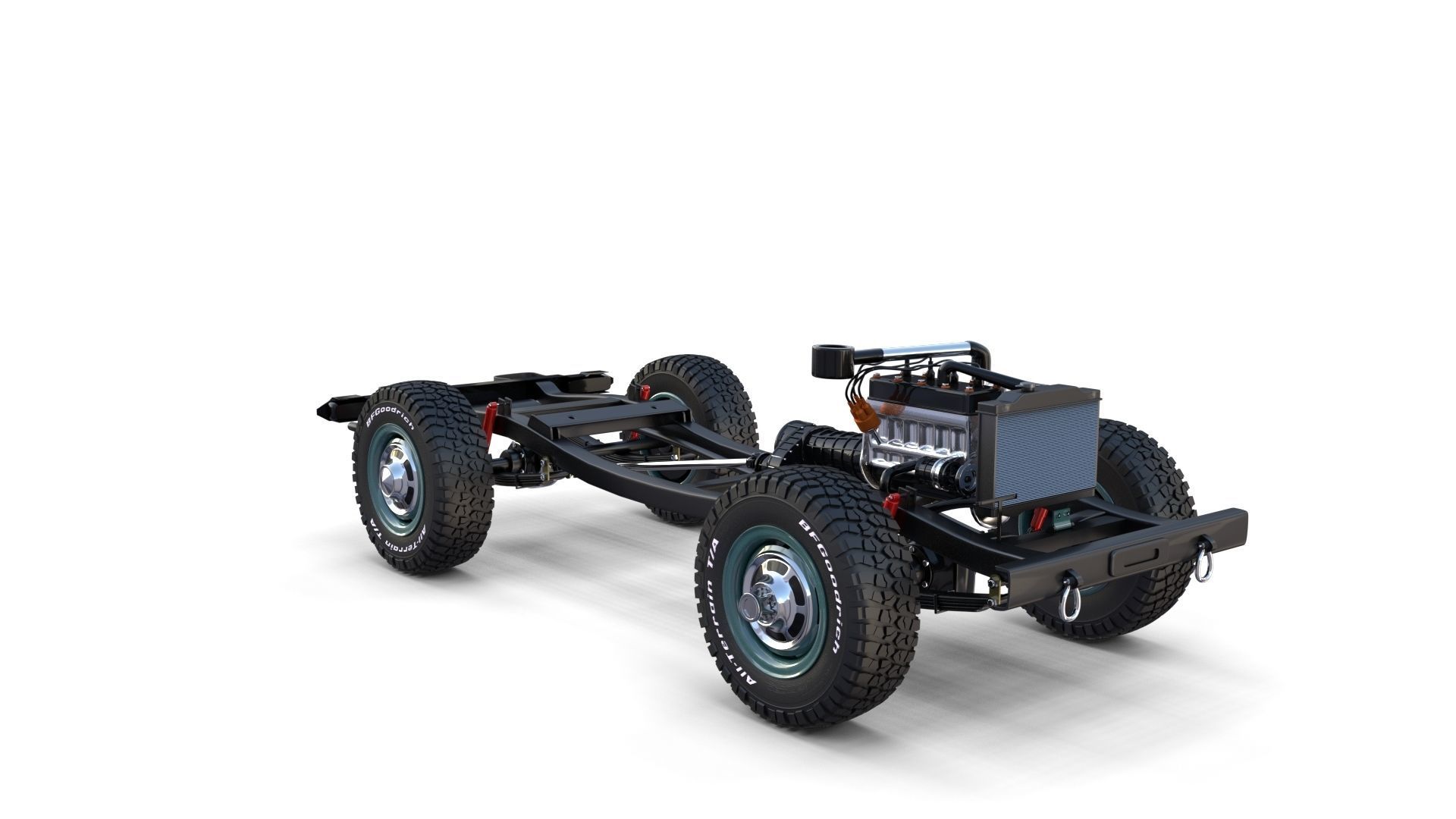 Toyota Land Cruiser FJ 40 with Interior and Chassis 3D model_18