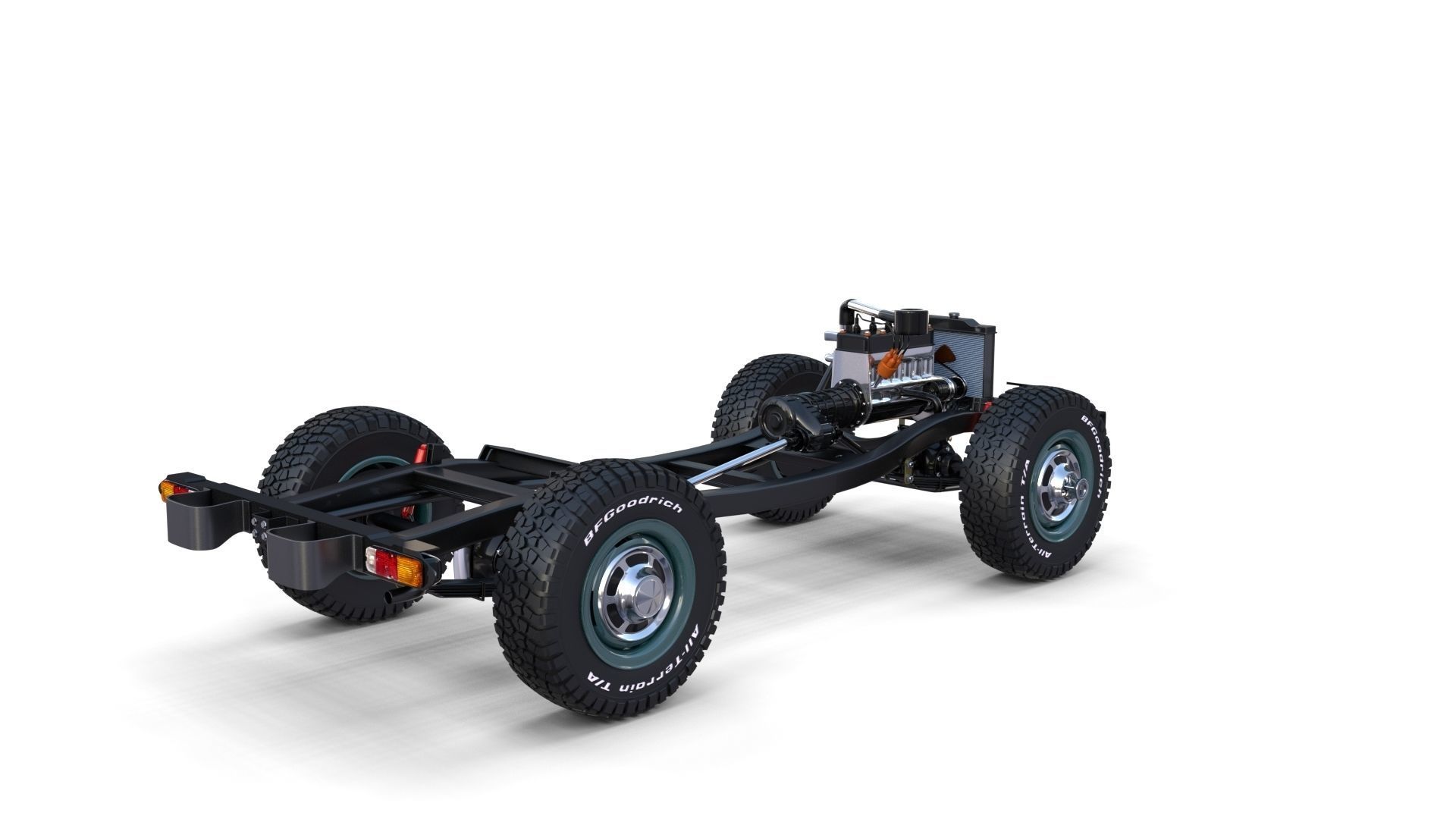 Toyota Land Cruiser FJ 40 with Interior and Chassis 3D model_12