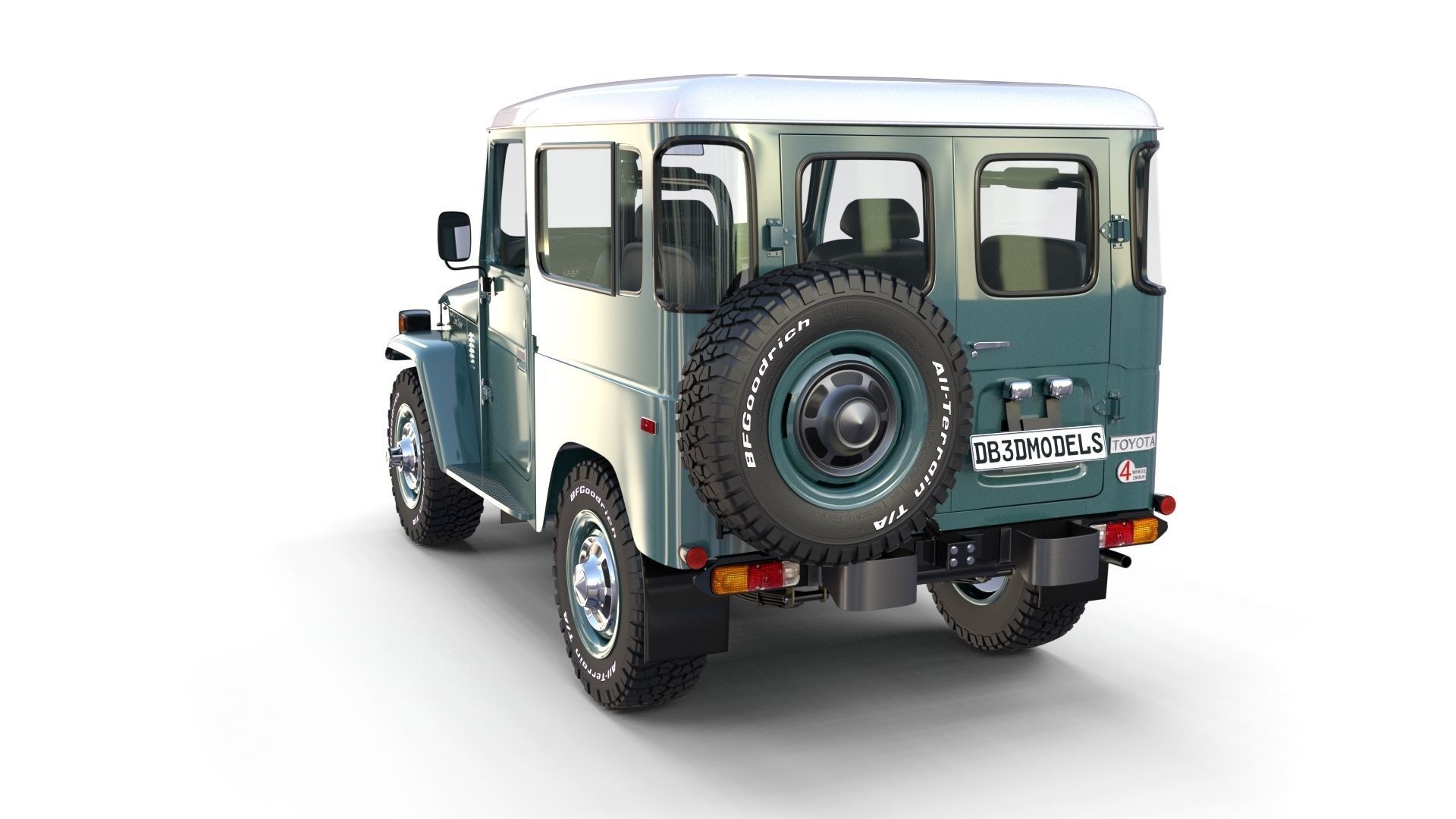 Toyota Land Cruiser FJ 40 with Interior and Chassis 3D model_24