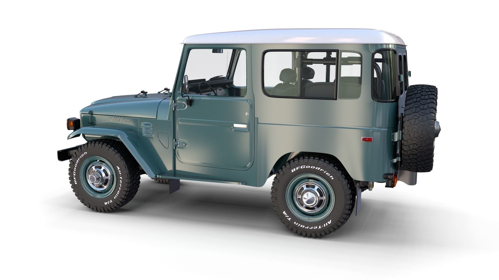 Toyota Land Cruiser FJ 40 with Interior and Chassis 3D model_22