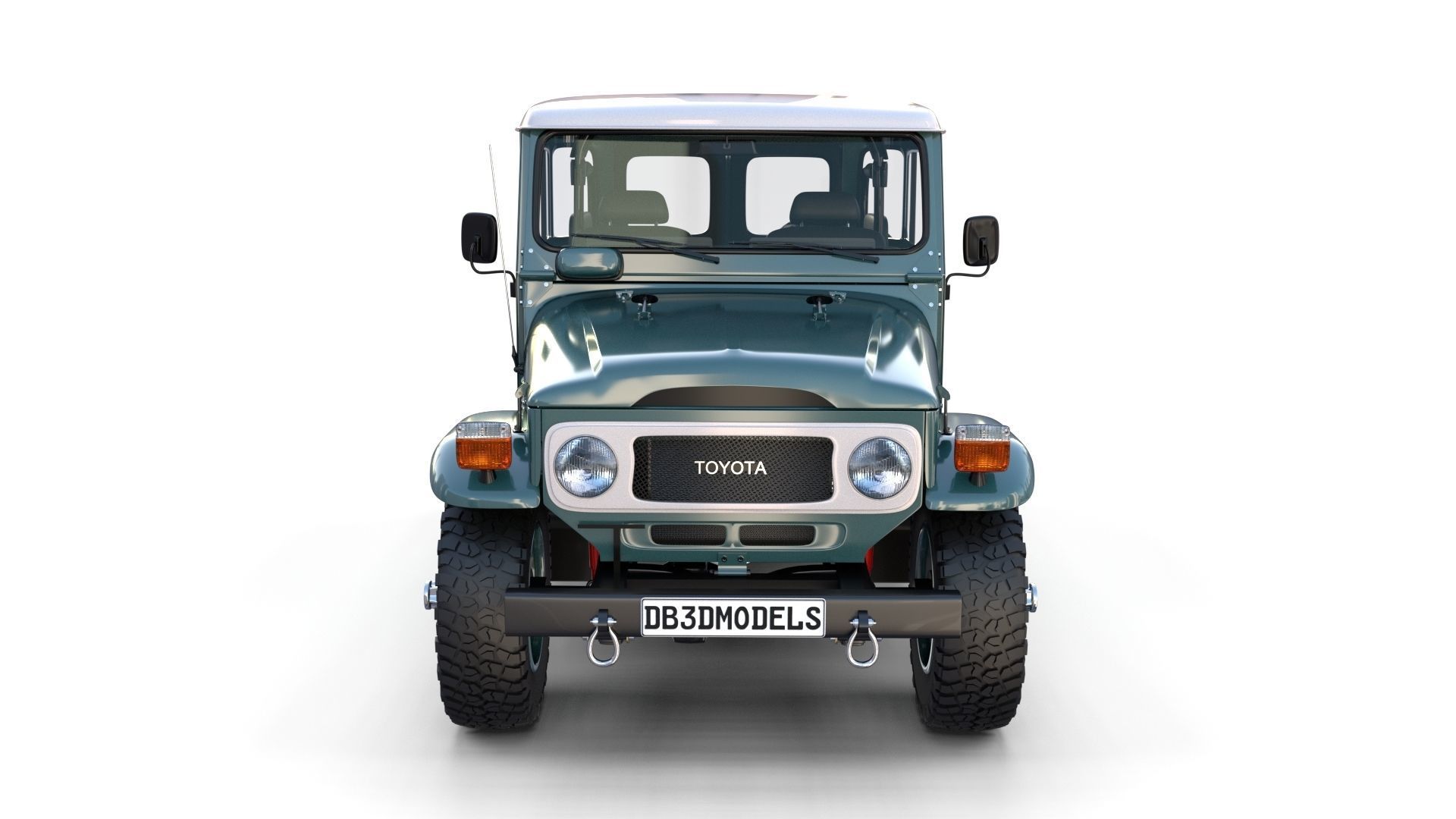 Toyota Land Cruiser FJ 40 with Interior and Chassis 3D model_17
