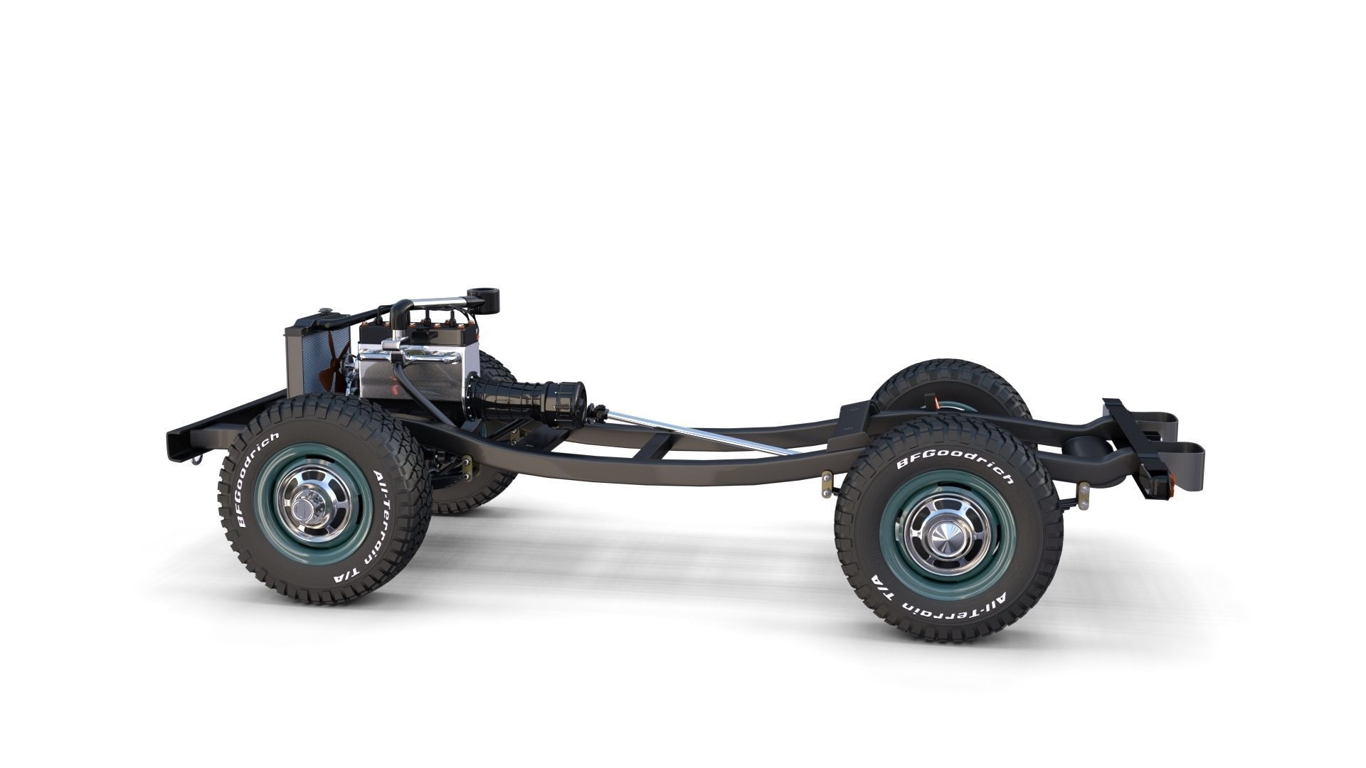 Toyota Land Cruiser FJ 40 with Interior and Chassis 3D model_5