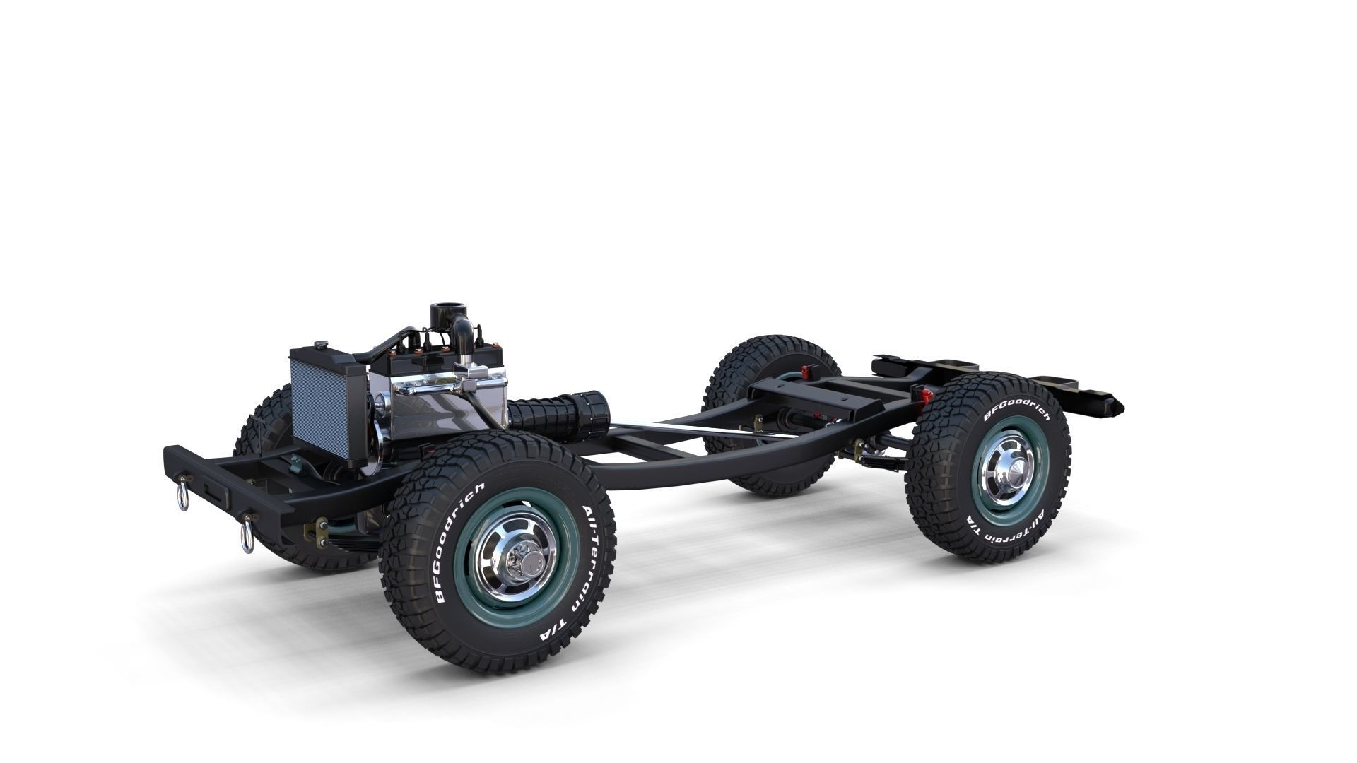 Toyota Land Cruiser FJ 40 with Interior and Chassis 3D model_4