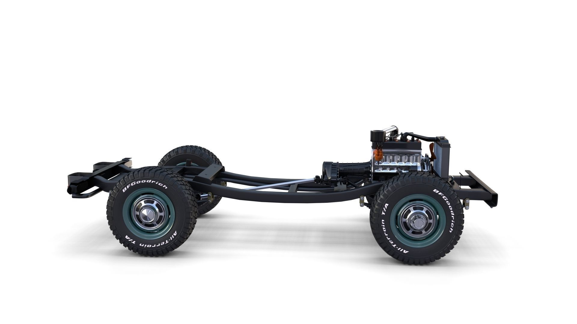 Toyota Land Cruiser FJ 40 with Interior and Chassis 3D model_16