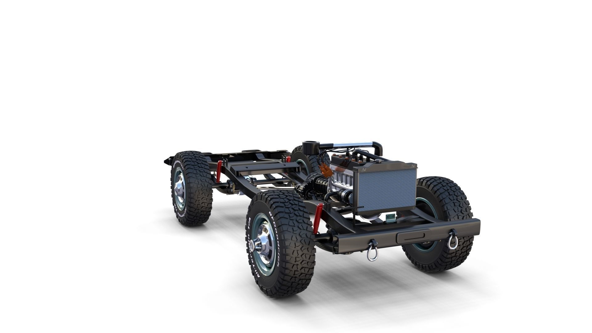 Toyota Land Cruiser FJ 40 with Interior and Chassis 3D model_15