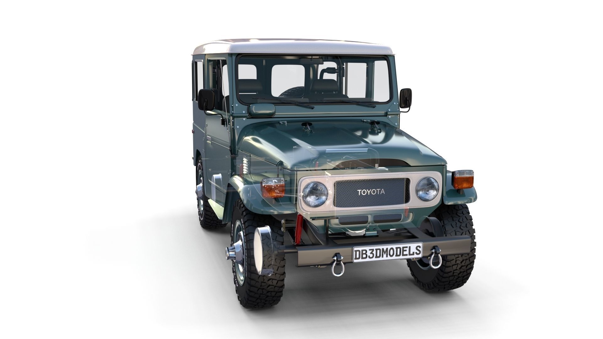 Toyota Land Cruiser FJ 40 with Interior and Chassis 3D model_50
