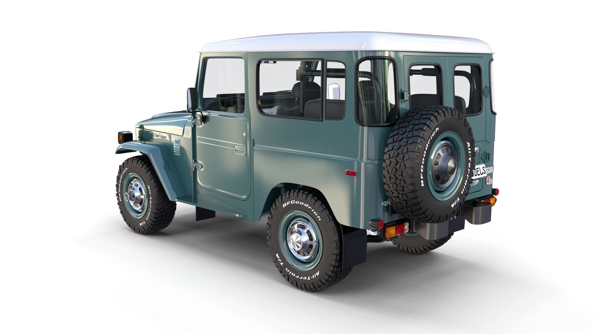 Toyota Land Cruiser FJ 40 with Interior and Chassis 3D model_25