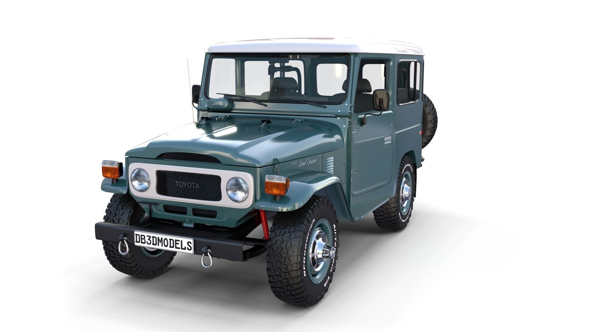 Toyota Land Cruiser FJ 40 with Interior and Chassis 3D model_19