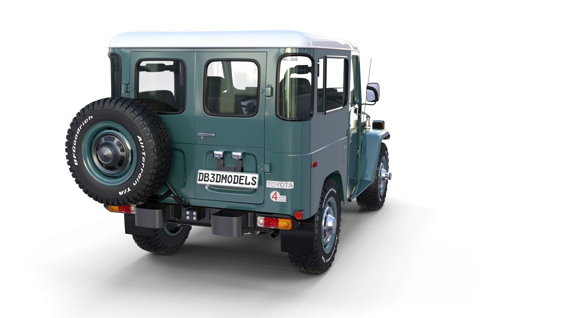 Toyota Land Cruiser FJ 40 with Interior and Chassis 3D model_31