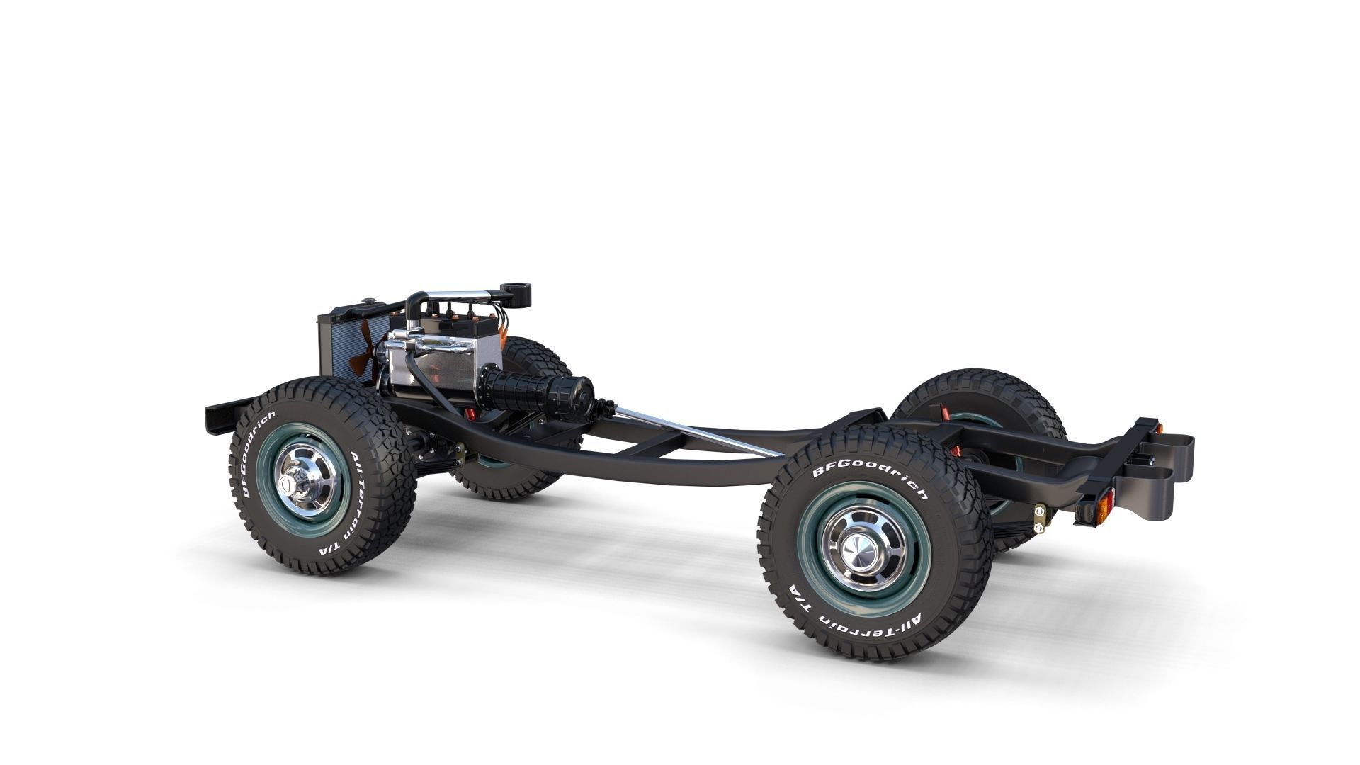 Toyota Land Cruiser FJ 40 with Interior and Chassis 3D model_7