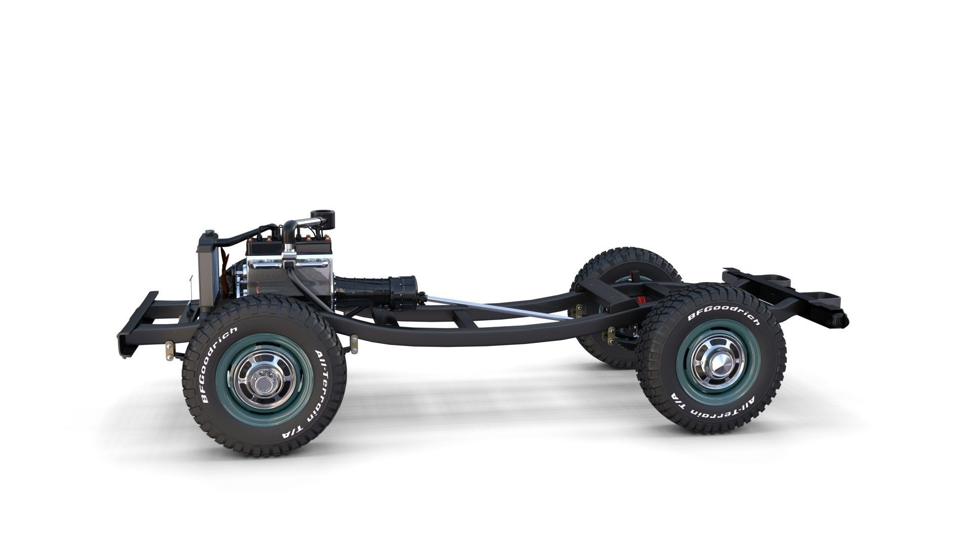 Toyota Land Cruiser FJ 40 with Interior and Chassis 3D model_6