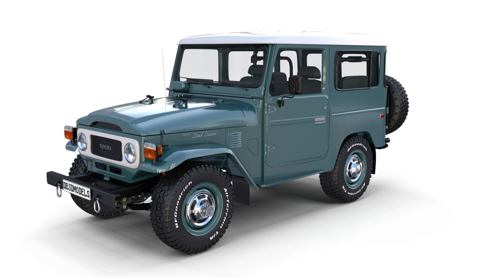 Toyota Land Cruiser FJ 40 with Interior and Chassis 3D model_20