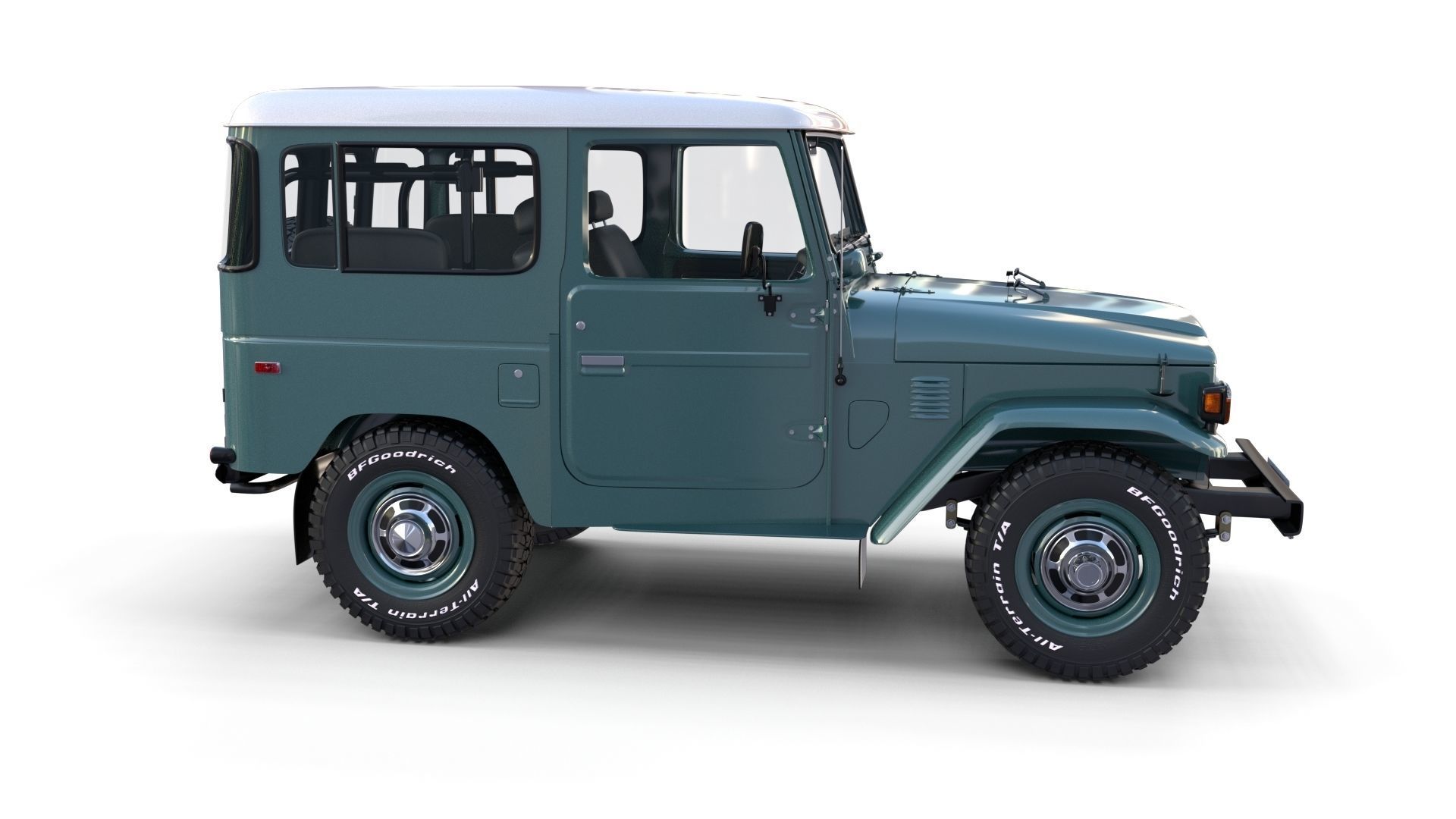 Toyota Land Cruiser FJ 40 with Interior and Chassis 3D model_30