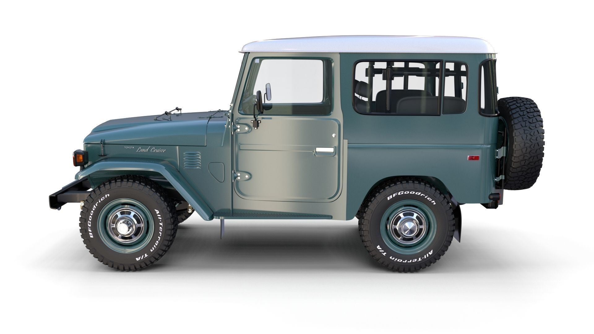 Toyota Land Cruiser FJ 40 with Interior and Chassis 3D model_23