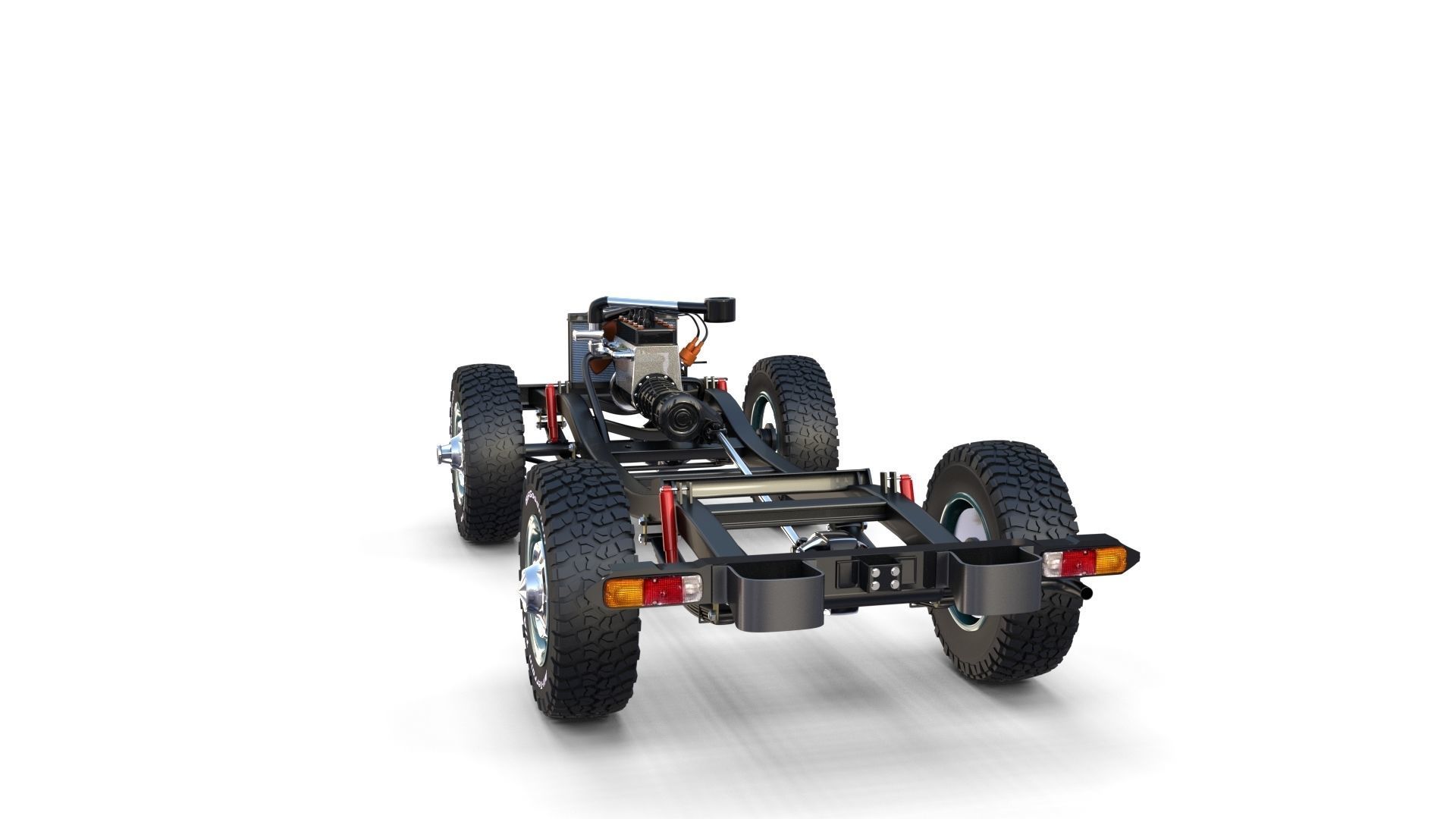 Toyota Land Cruiser FJ 40 with Interior and Chassis 3D model_9