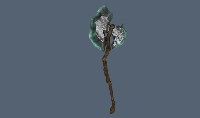 Crystall Axe Low-poly 3D model