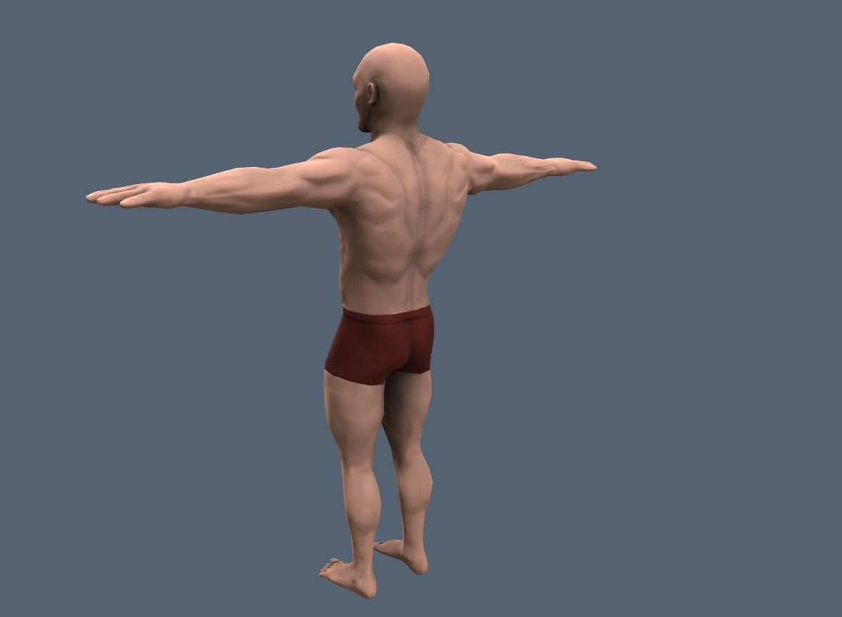Stylized Man body Low-poly 3D model_3