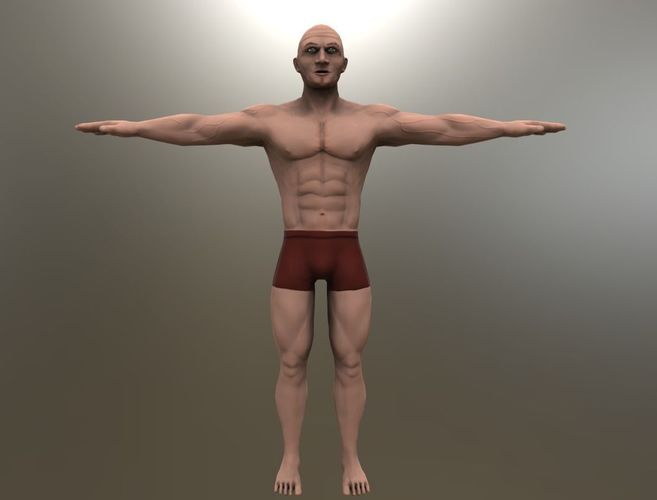 Stylized Man body Low-poly 3D model