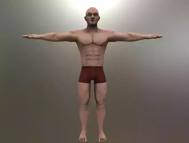 Stylized Man body Low-poly 3D model