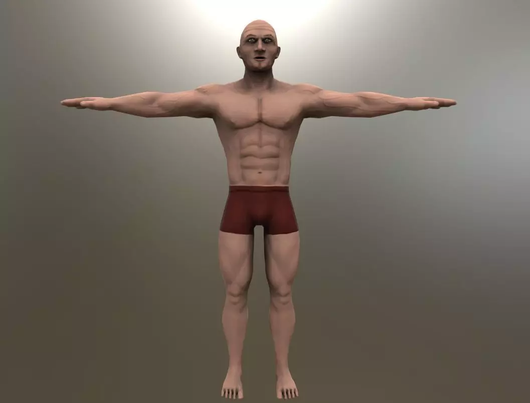 Stylized Man body Low-poly 3D model_0