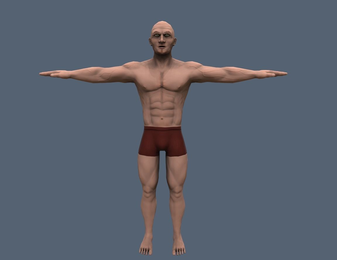Stylized Man body Low-poly 3D model_4