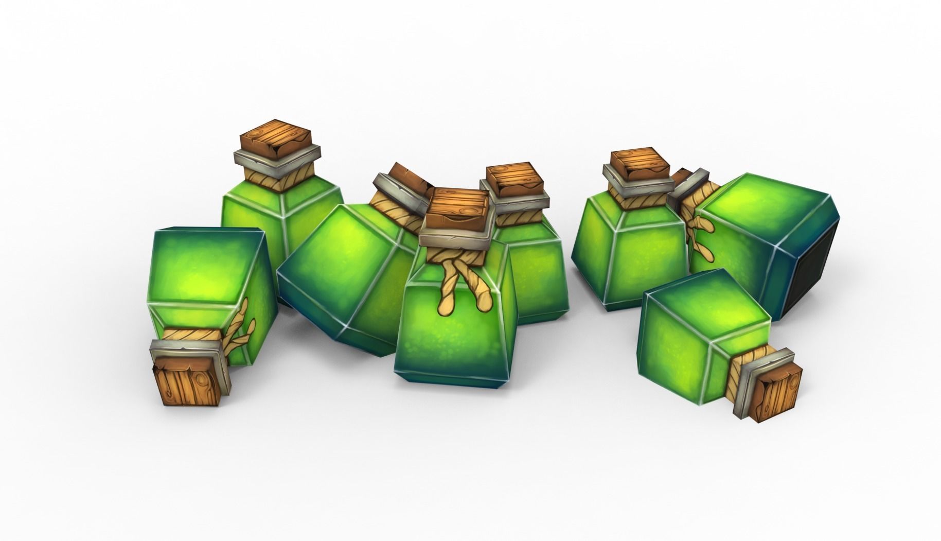 Potion -  Poison  Low poly game asset Low-poly 3D model_2