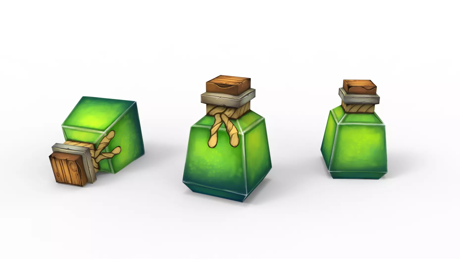 Potion -  Poison  Low poly game asset Low-poly 3D model_0
