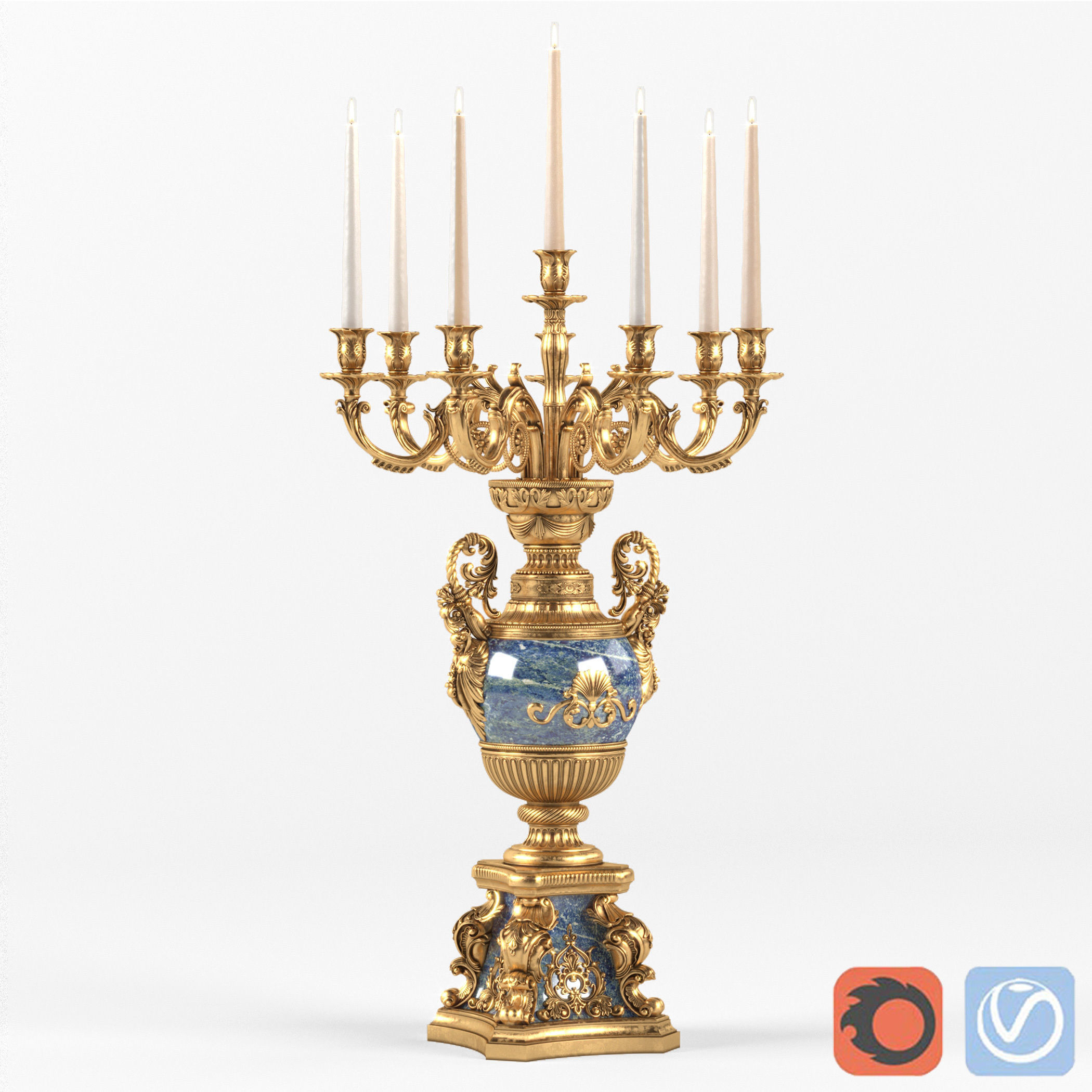 Classic desktop Candlestick BALDI 3D model_1