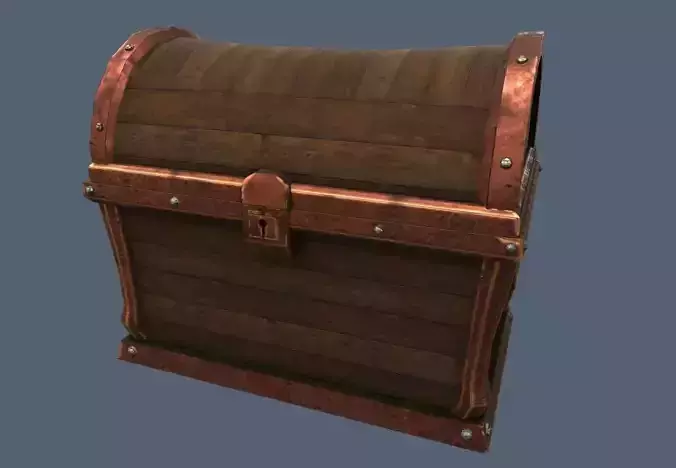 Stylized old wooden chest 
