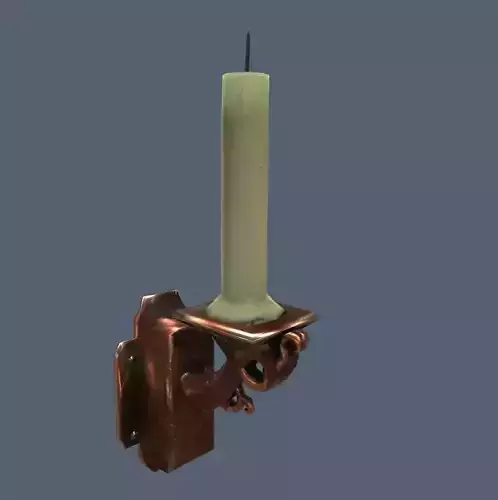 Stylized old bronze candlestick