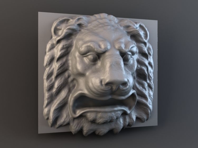Lion Head Mailbox 3D model_2