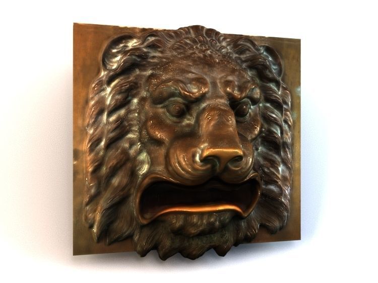 Lion Head Mailbox 3D model_1