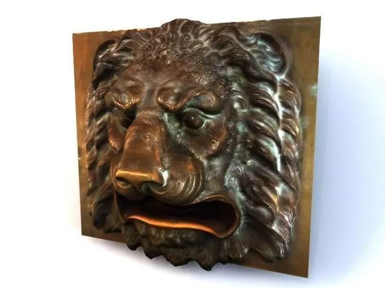 Lion Head Mailbox 3D model_0
