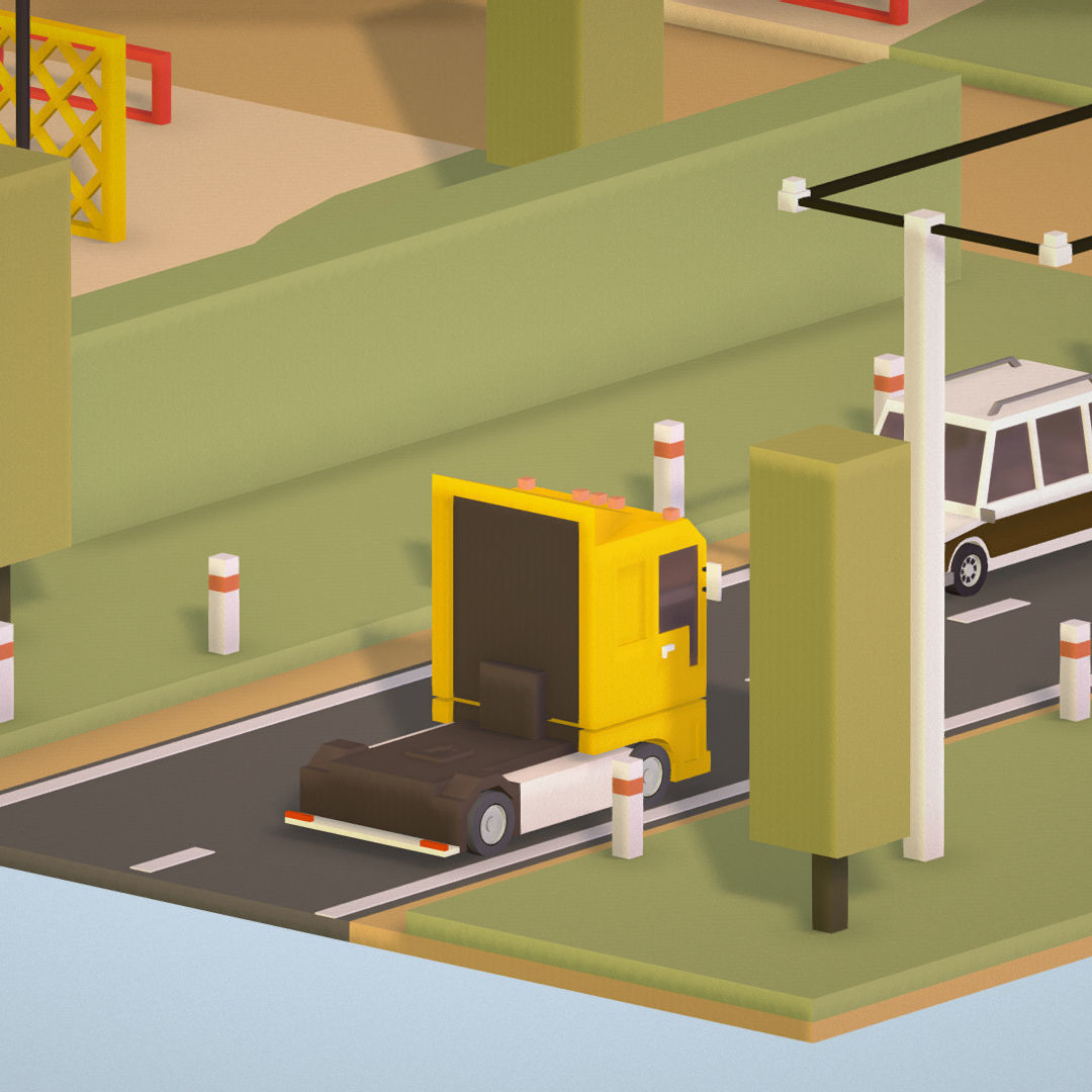 Isometric Oil Field Extracting Crude Big Base Low-poly 3D model_45