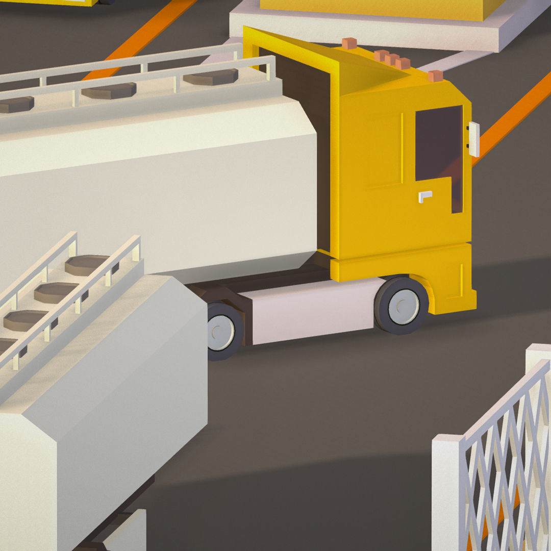 Isometric Oil Field Extracting Crude Big Base Low-poly 3D model_38