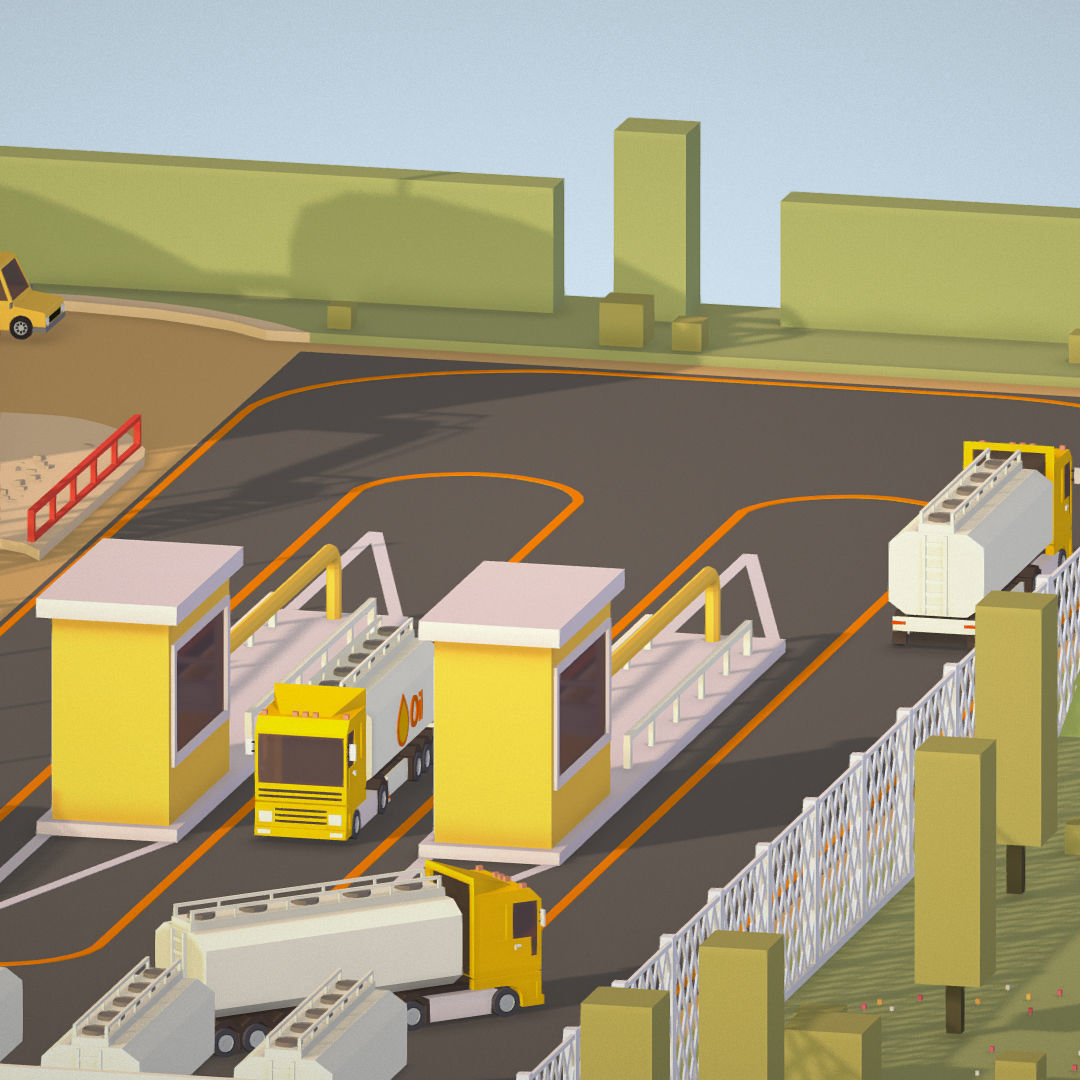 Isometric Oil Field Extracting Crude Big Base Low-poly 3D model_34