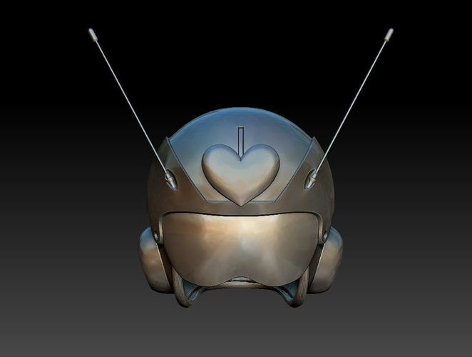 Saiyaman 2 heart shaped helmet with antennas 3D print model