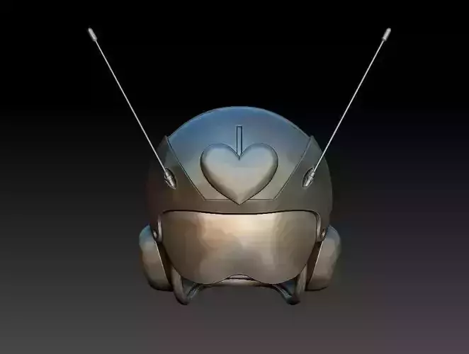 Saiyaman 2 heart shaped helmet with antennas 3D print model