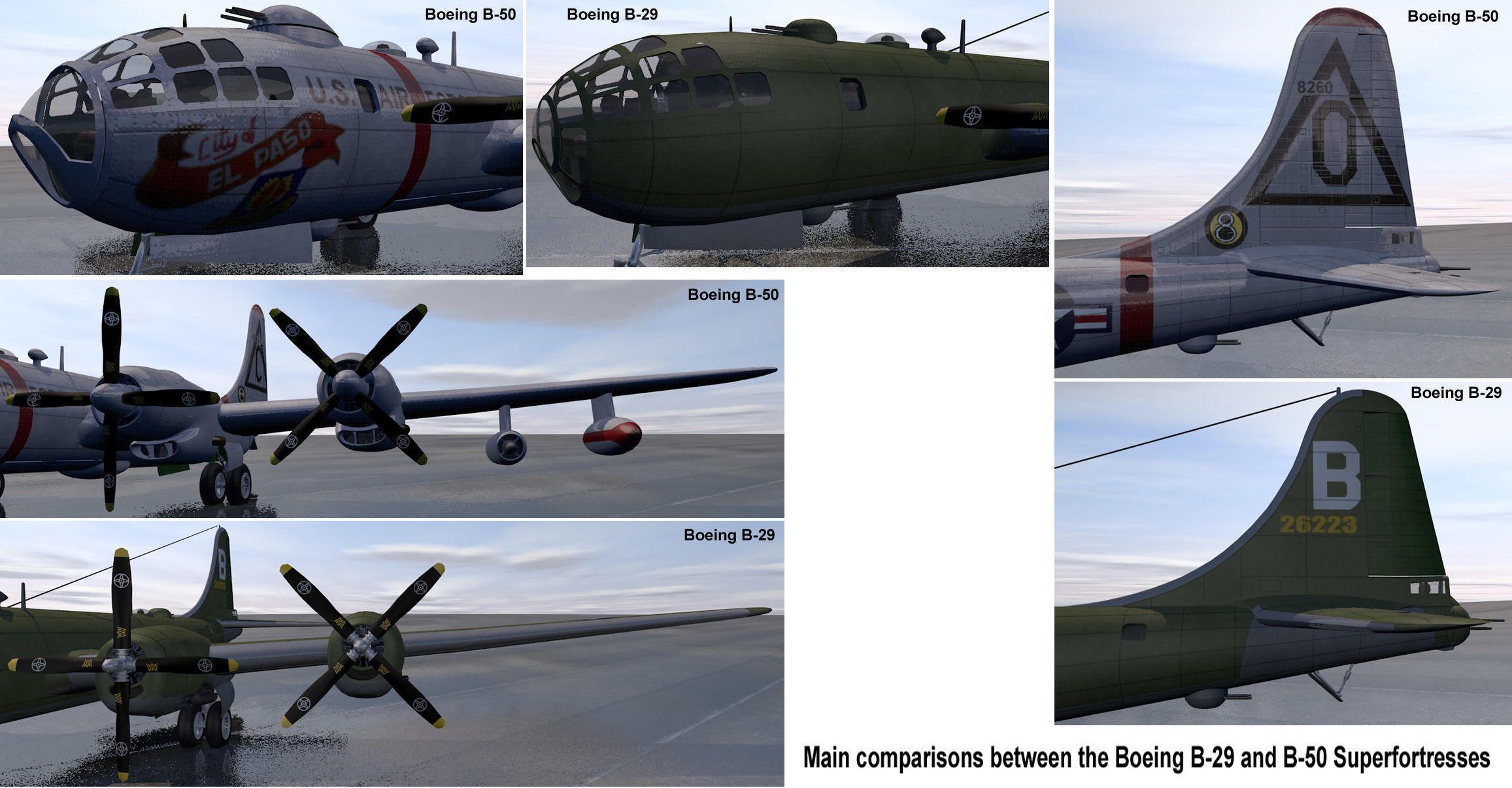 Boeing B-50 Superfortress 3D model_12
