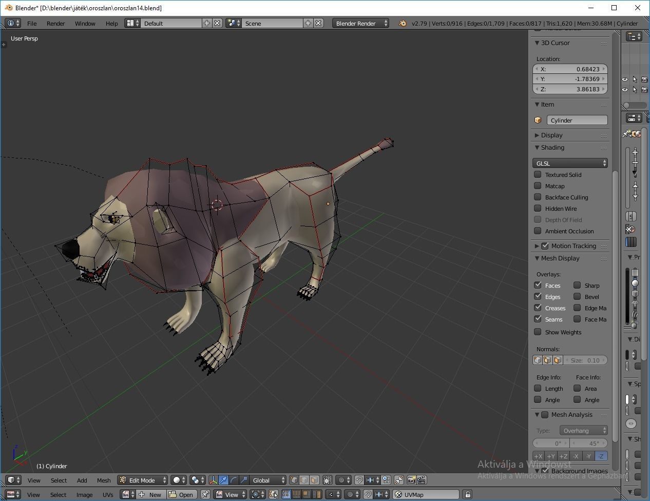 Lion low poly Low-poly 3D model_2