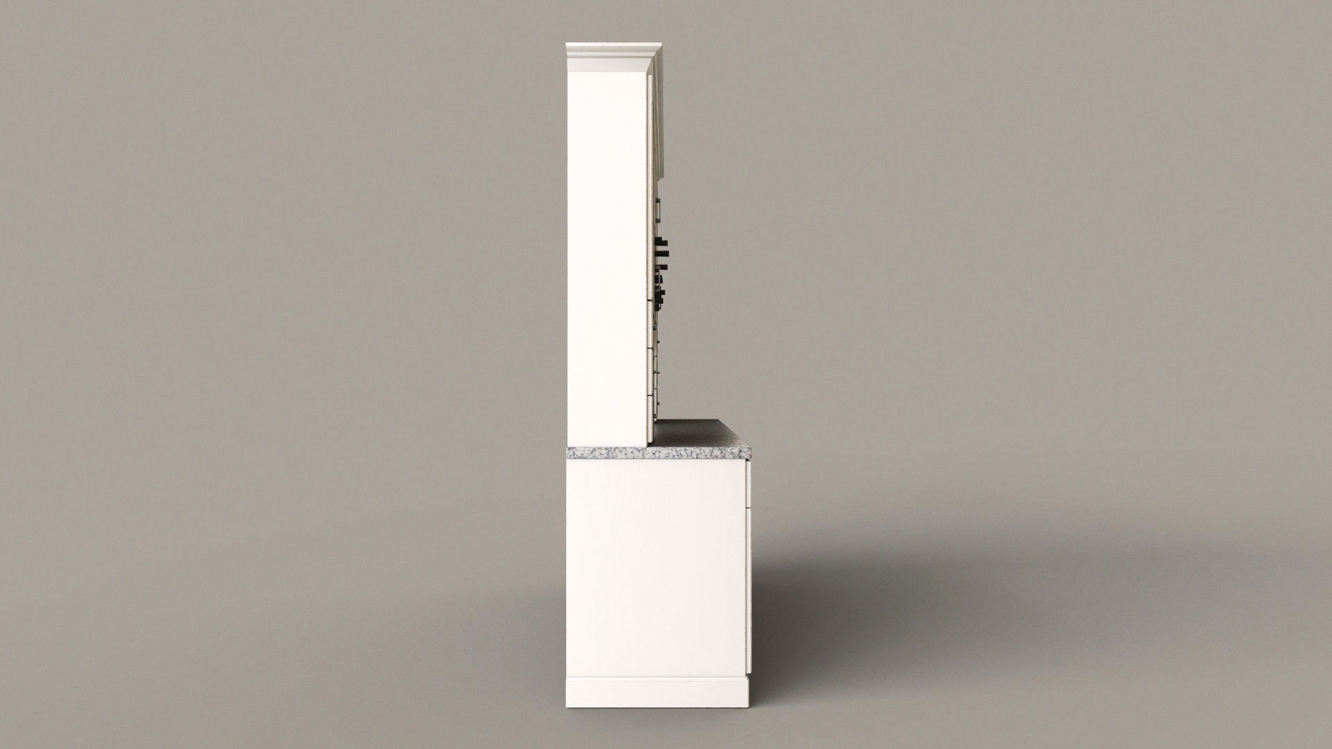 Modern Cabinet Hutch Free low-poly 3D model_8