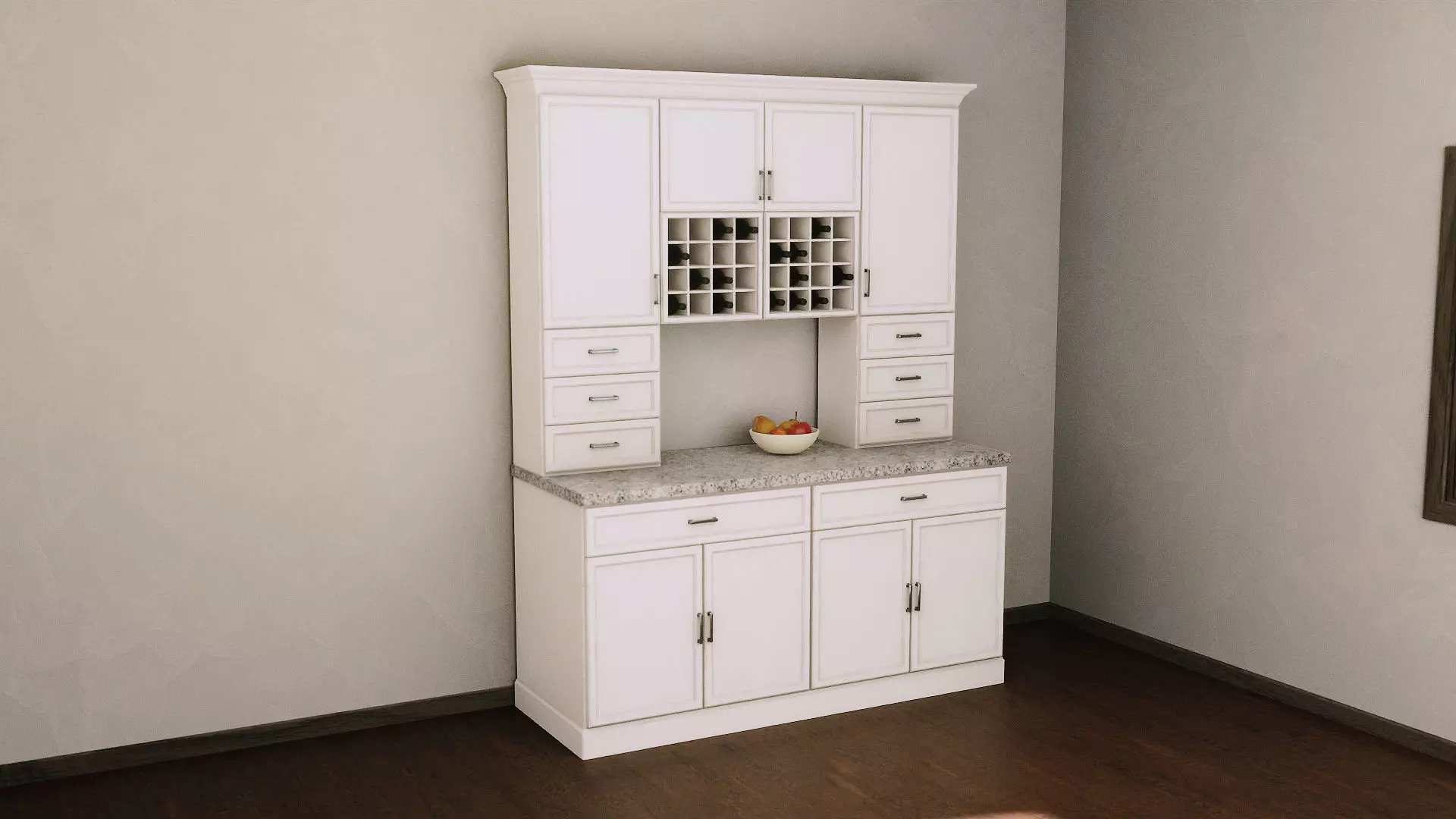 Modern Cabinet Hutch Free low-poly 3D model_0