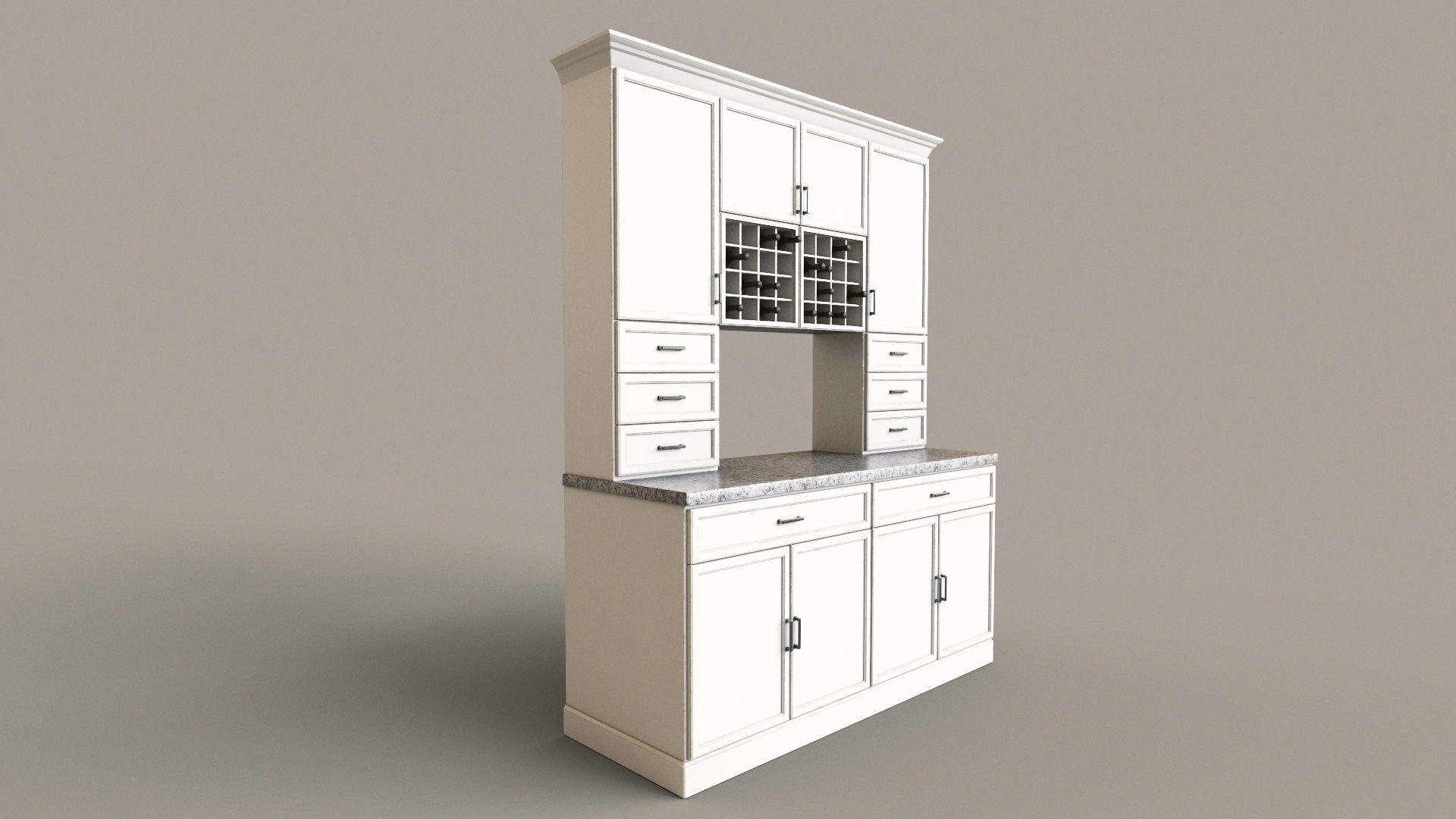 Modern Cabinet Hutch Free low-poly 3D model_5
