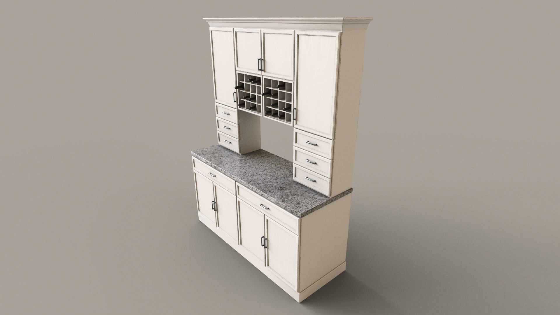 Modern Cabinet Hutch Free low-poly 3D model_4