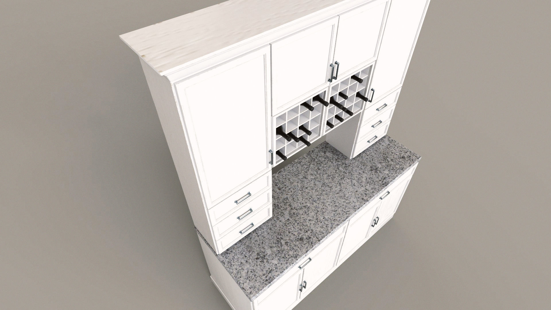 Modern Cabinet Hutch Free low-poly 3D model_6