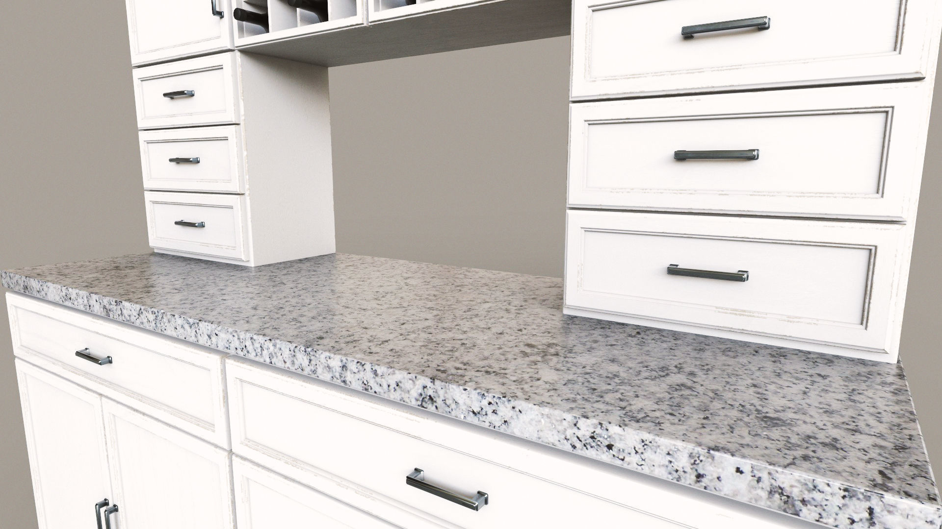 Modern Cabinet Hutch Free low-poly 3D model_7