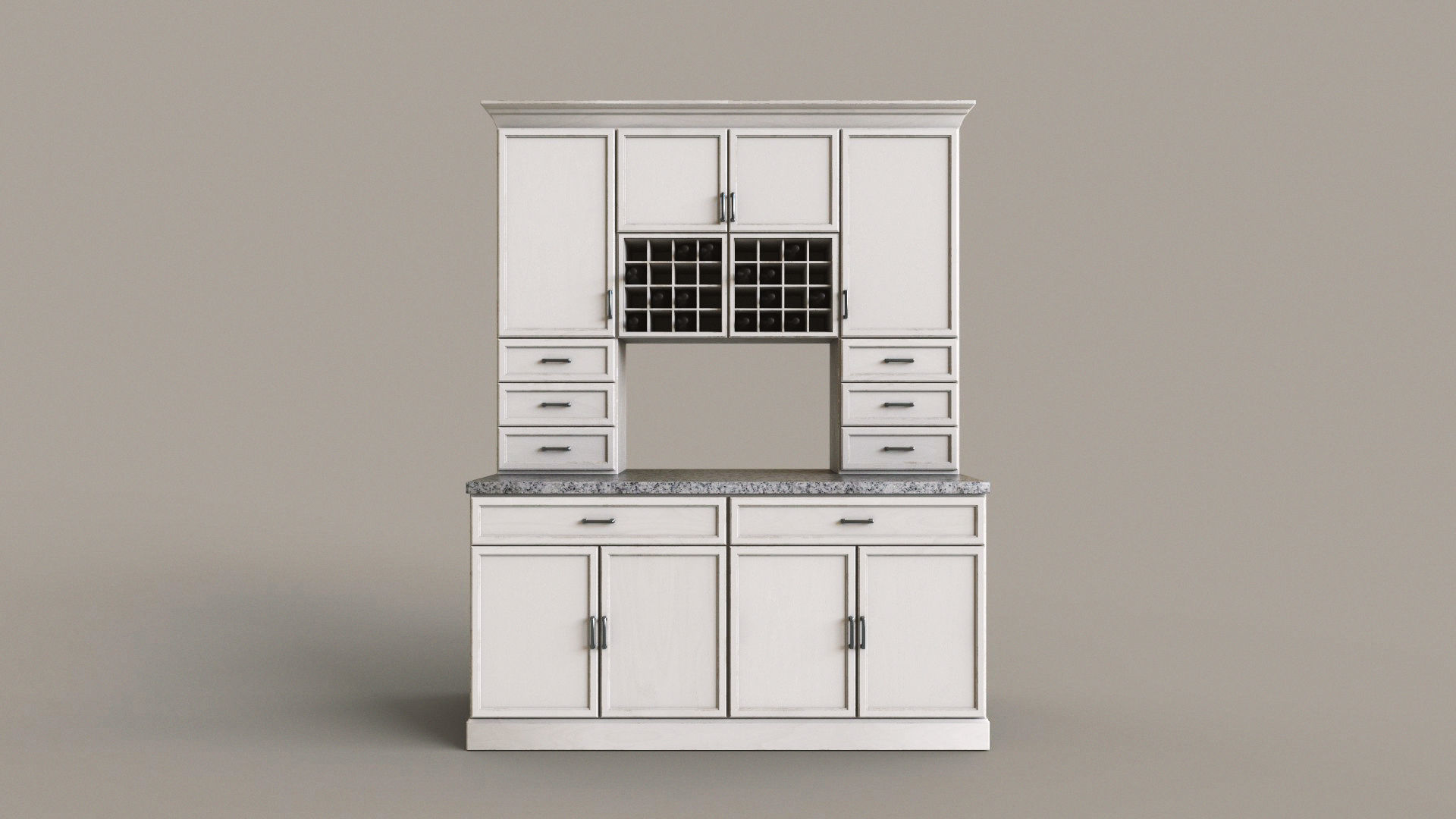 Modern Cabinet Hutch Free low-poly 3D model_3