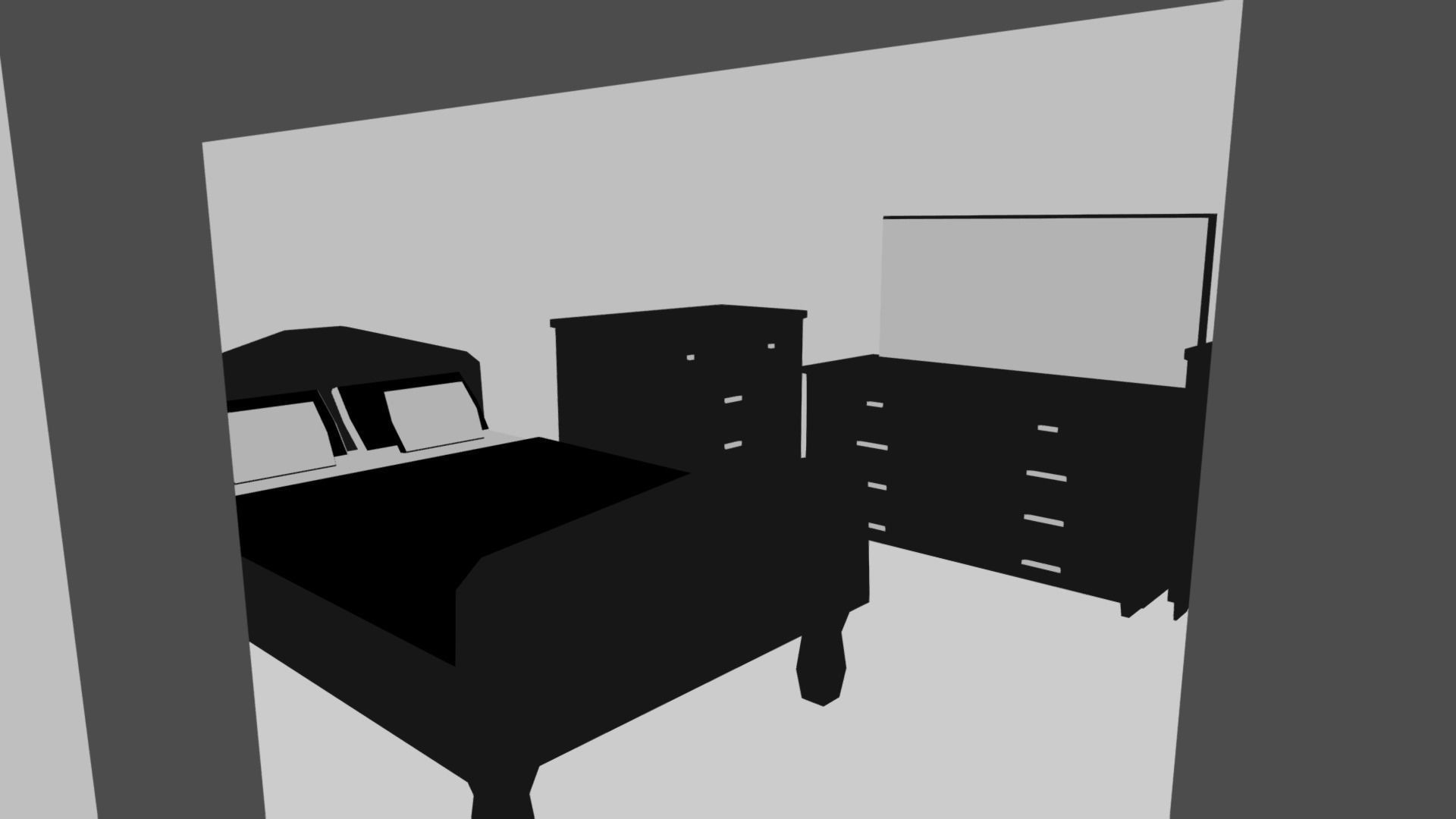 Elegant Low Poly Master Bedroom Set Low-poly 3D model_4
