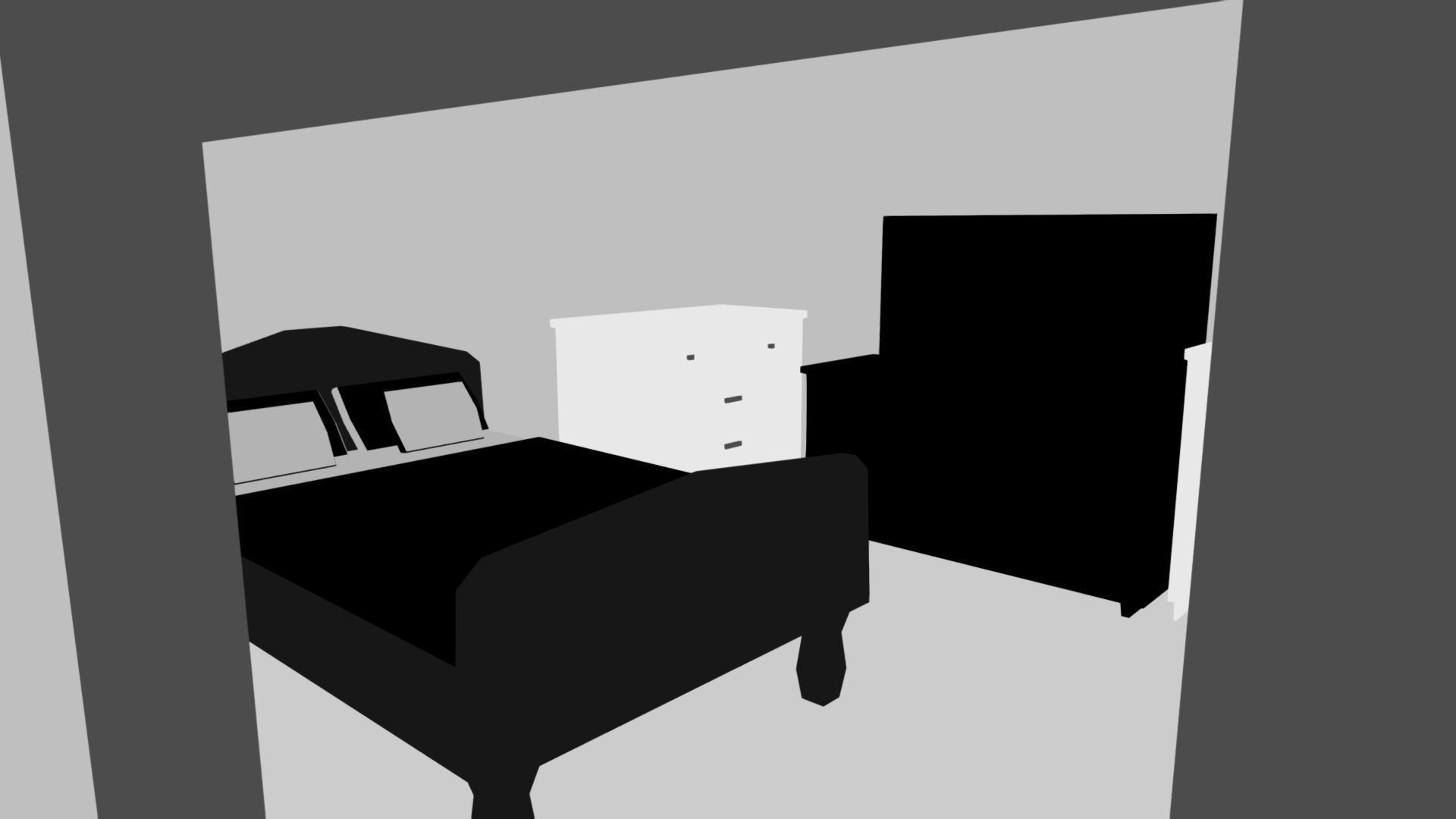 Elegant Low Poly Master Bedroom Set Low-poly 3D model_5