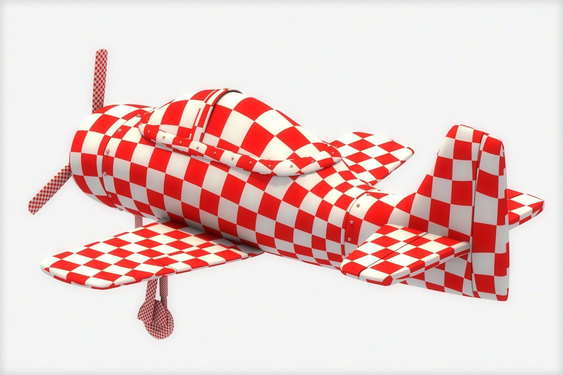 Cartoon Airplane Low-poly 3D model_9